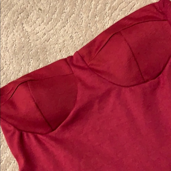 maroon strapless corset peplum top - Picture 2 of 4